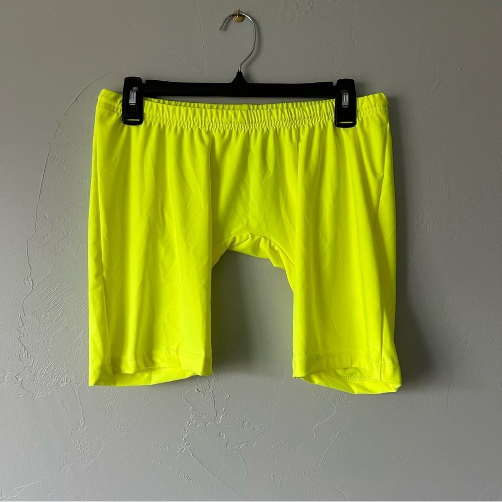 N2N Bodywear Highlighte Neon Yellow Athletic Bike Shorts Large